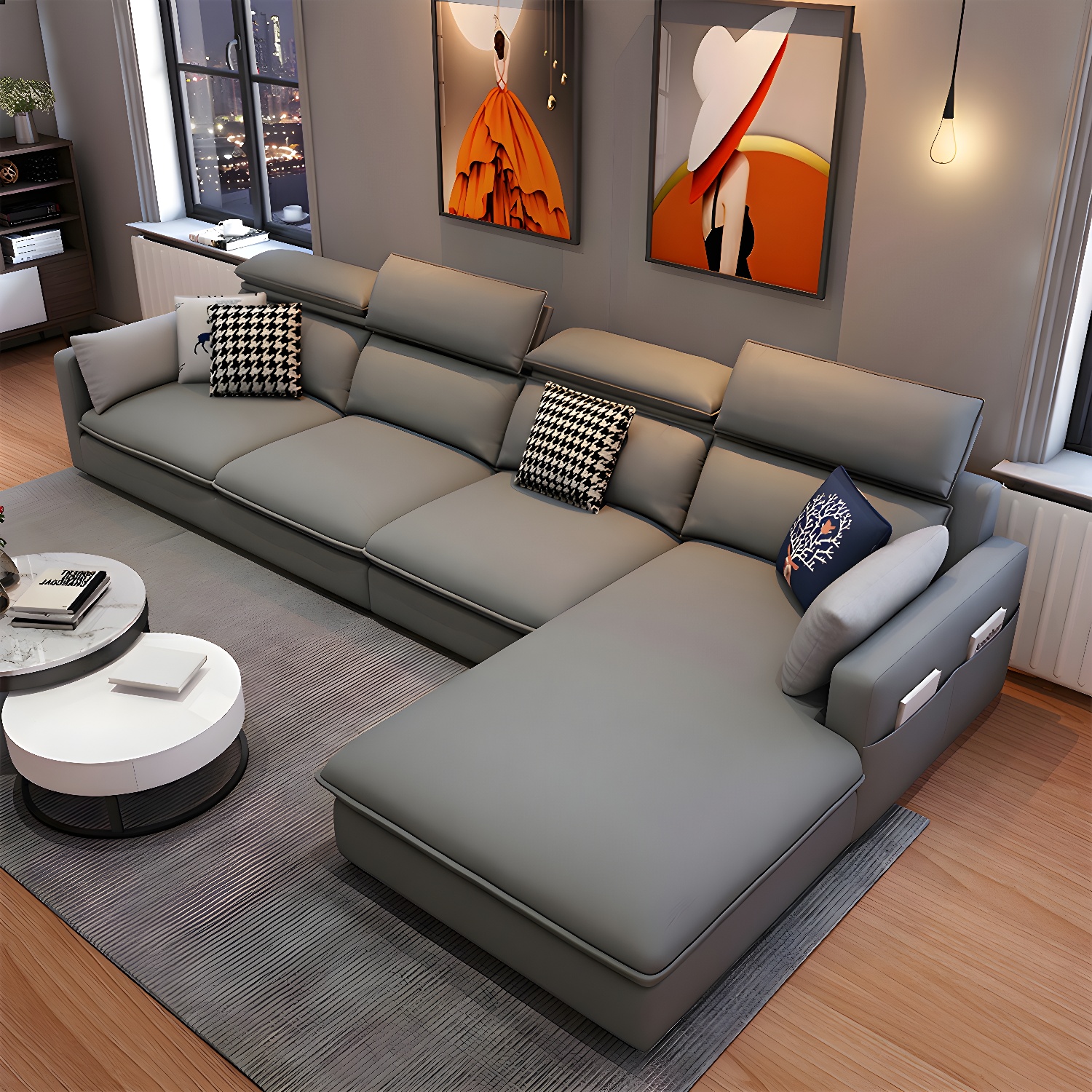 Modern L-Shape Sectional Sofa | Ormau - image 33