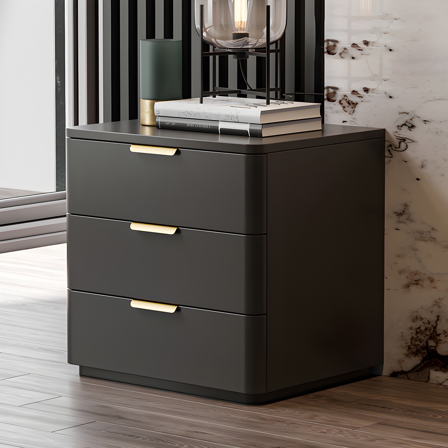 Leather Accent Nightstand | Ormau - image 5