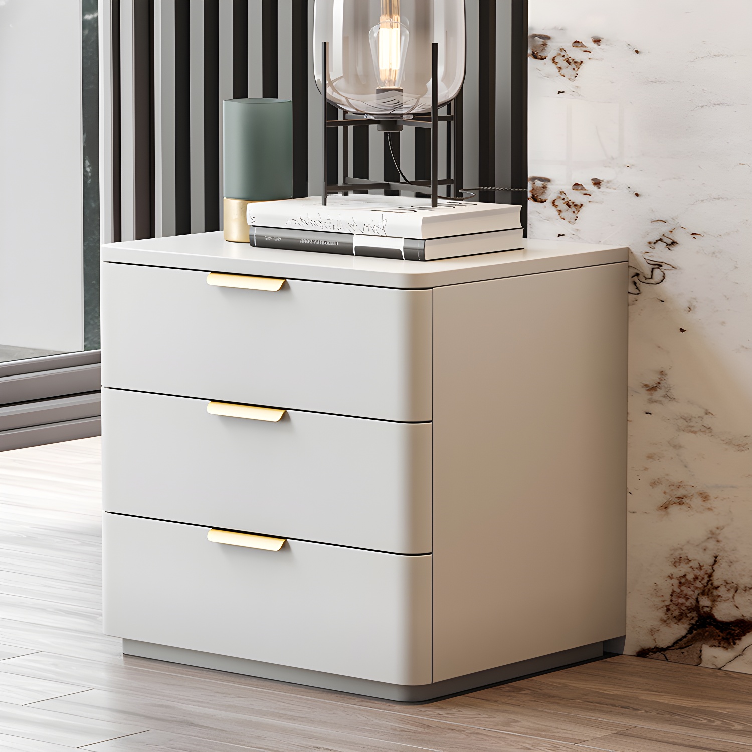 Leather Accent Nightstand | Ormau - image 8
