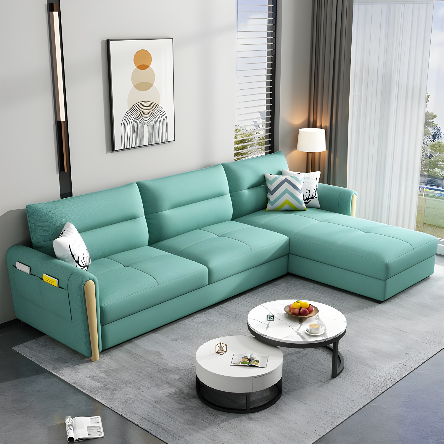 Green Sectional Sofa with Storage | Ormau - image 2