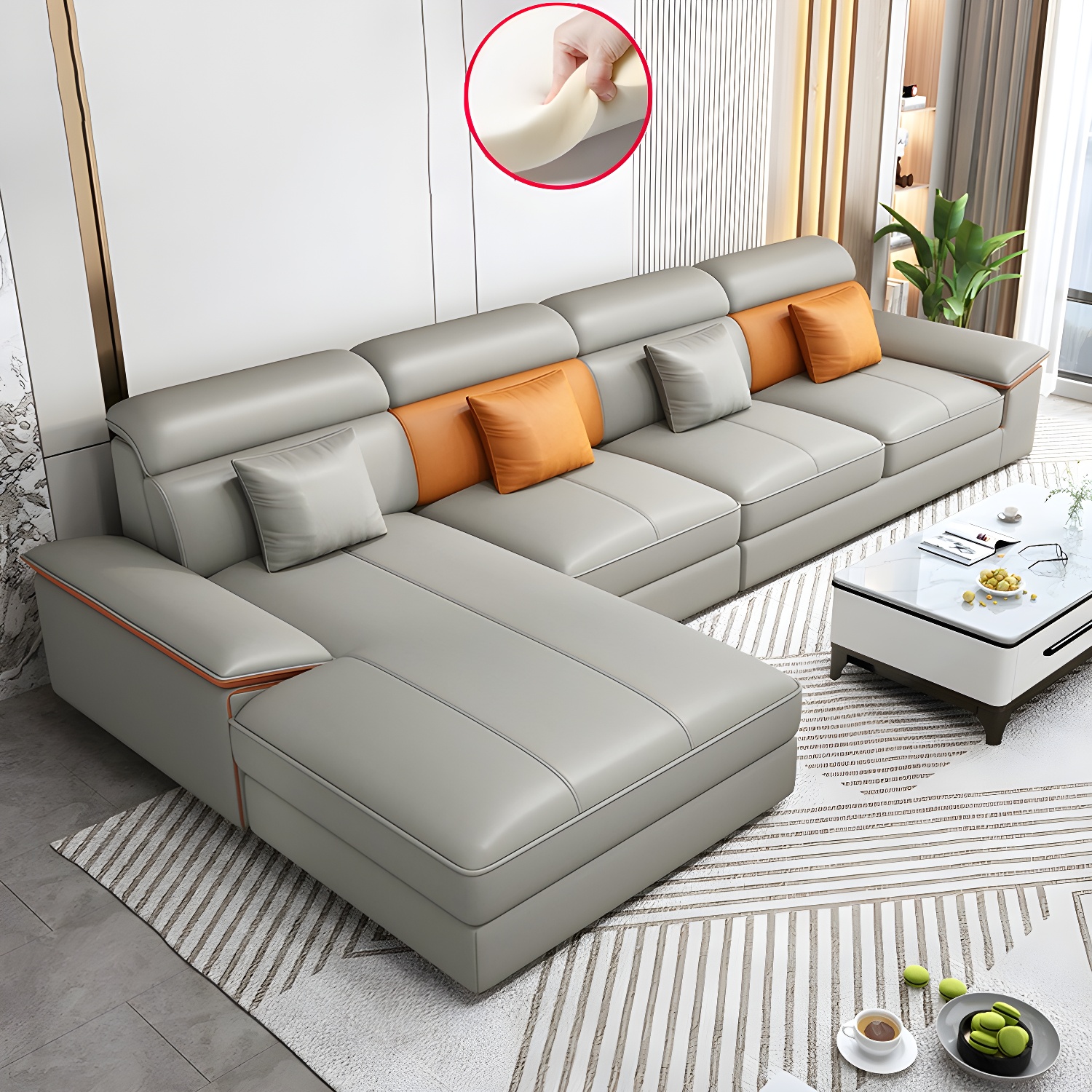 Modern L-Shape Sectional Sofa | Ormau - image 4
