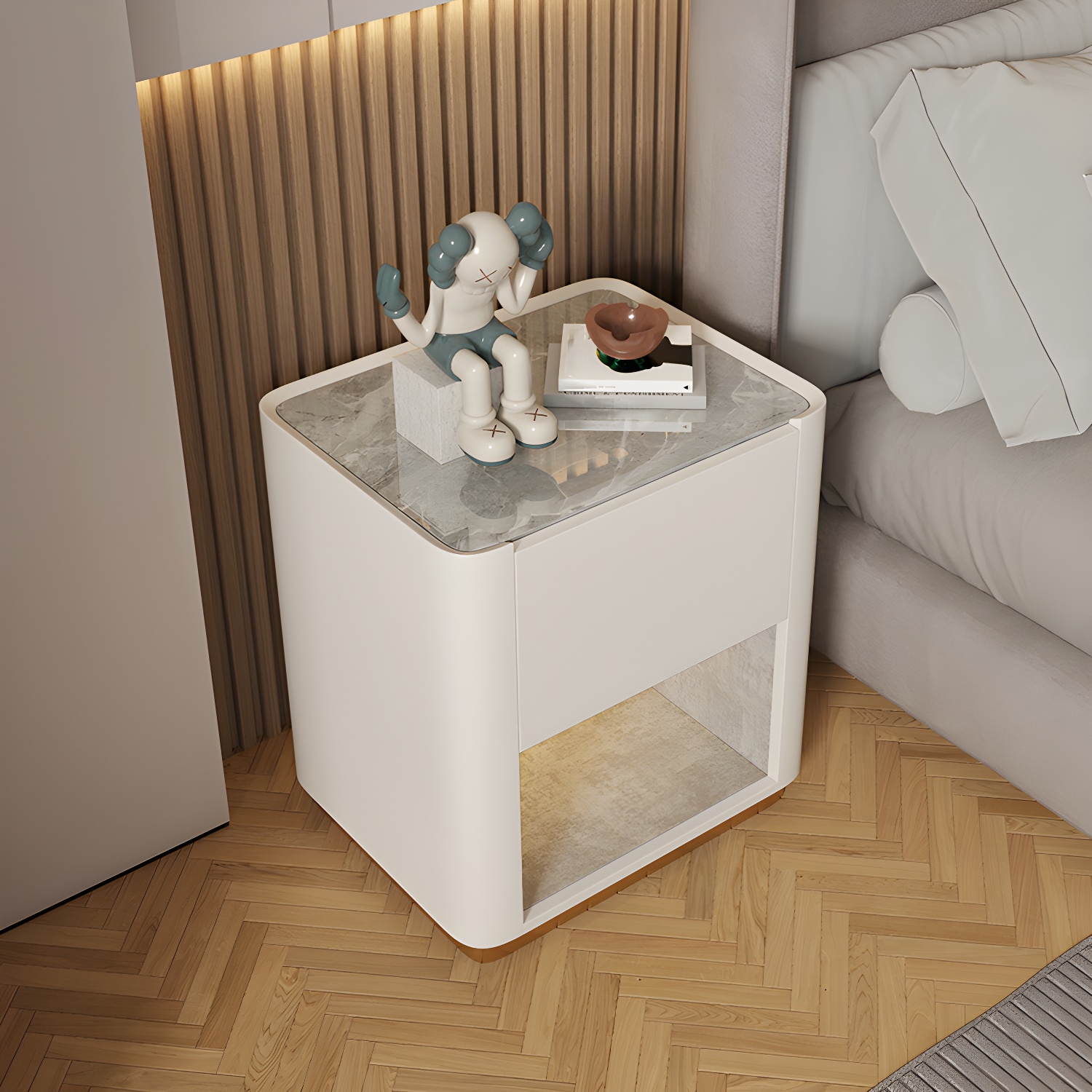 Modern Stone & Wood Nightstand | Ormau - image 23