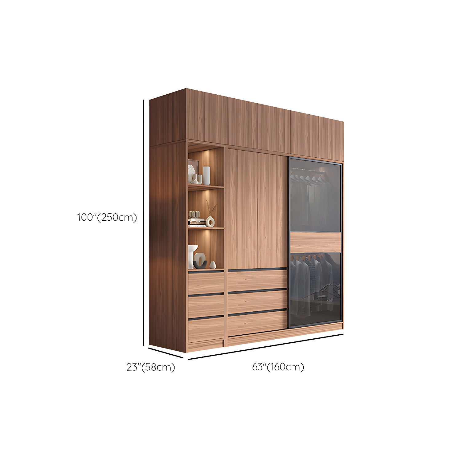 Glass & Wood Wardrobe Cabinet | Ormau - image 26