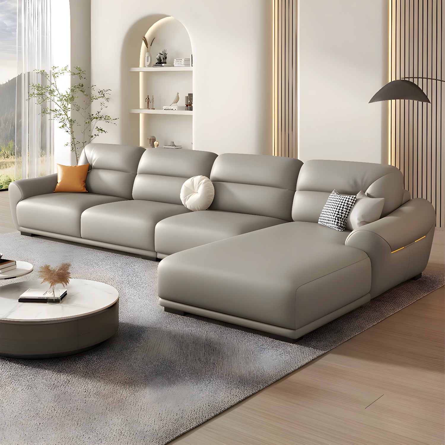 Modern Leather Sectional Sofa | Ormau - image 29
