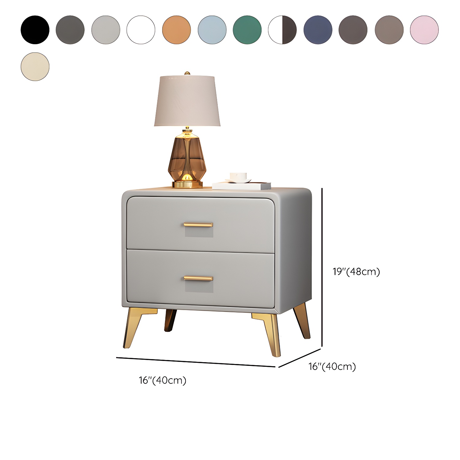 Modern Faux Leather Nightstand | Ormau - image 24