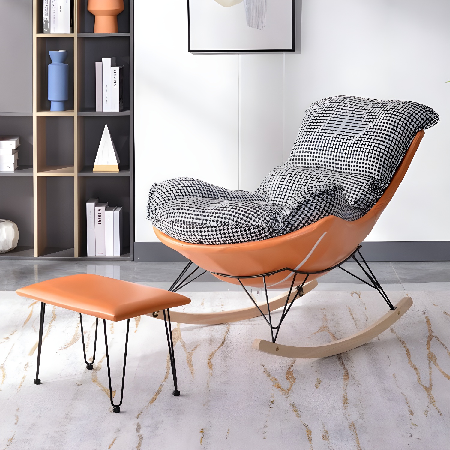 Modern Rocking Chair & Ottoman Set | Ormau - image 8