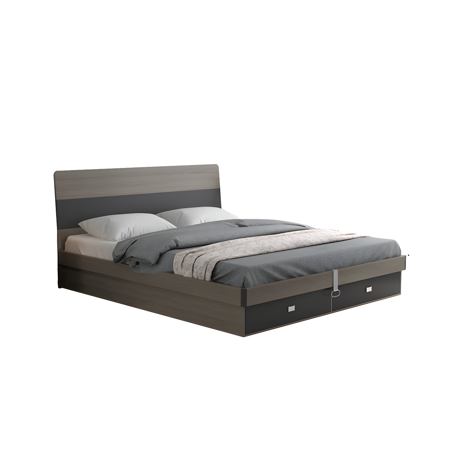Modern Wood Panel Bed with Headboard | Ormau - image 10