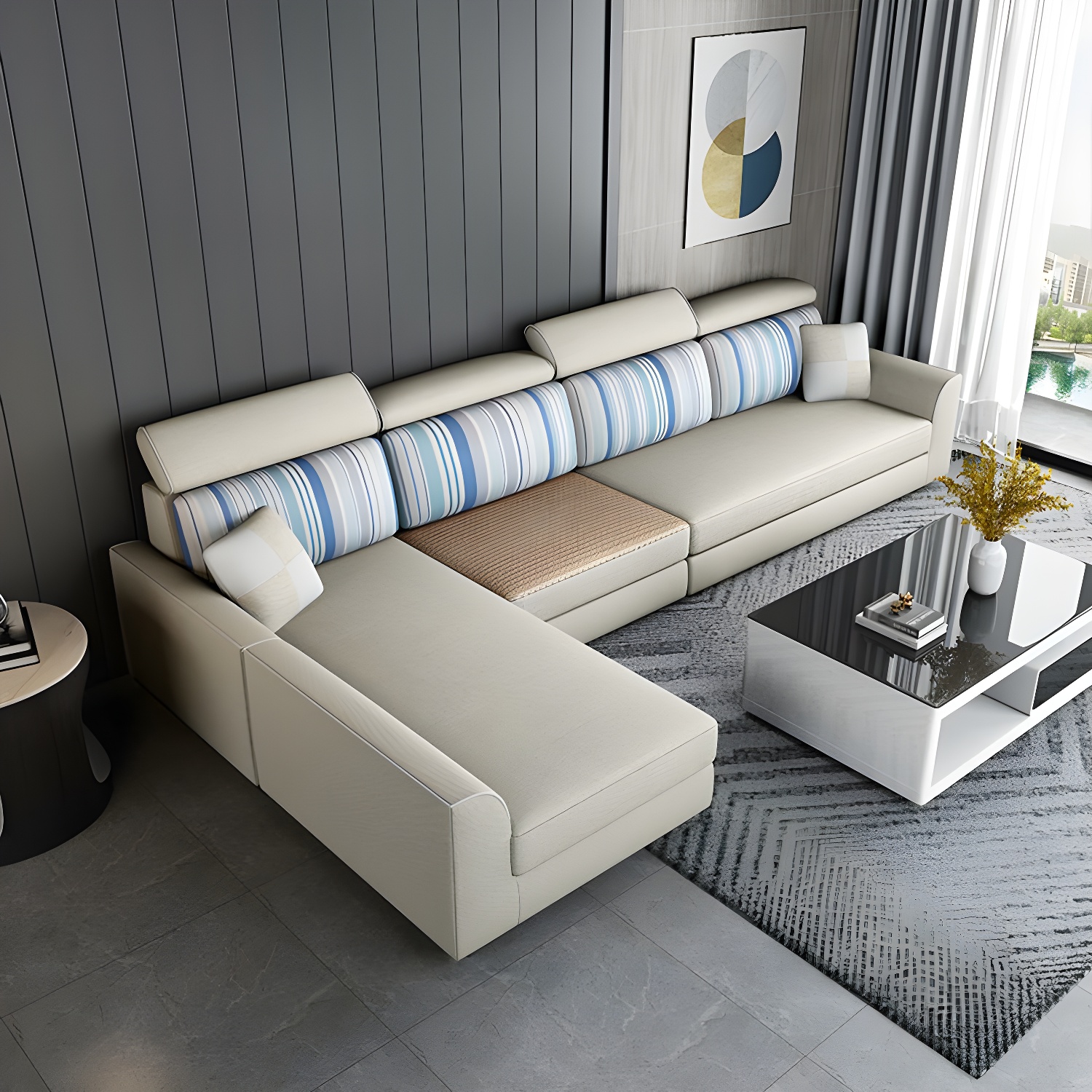 Modern L-Shape Sectional Sofa | Ormau - image 12