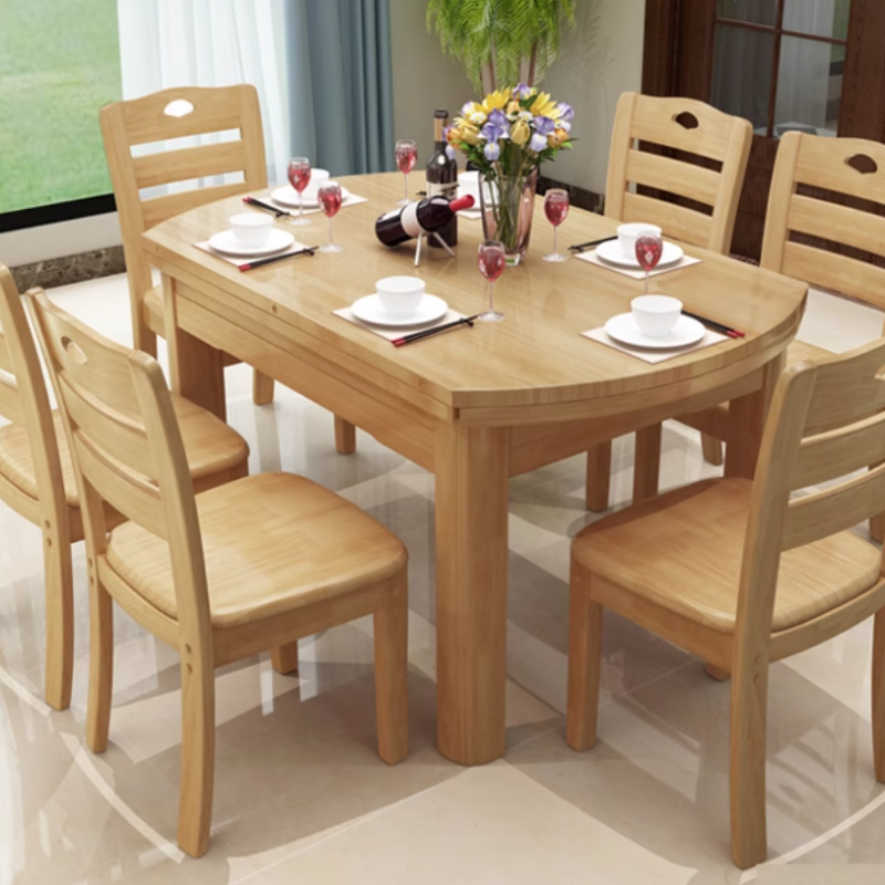 Rounded Wood Dining Set | Ormau - image 2