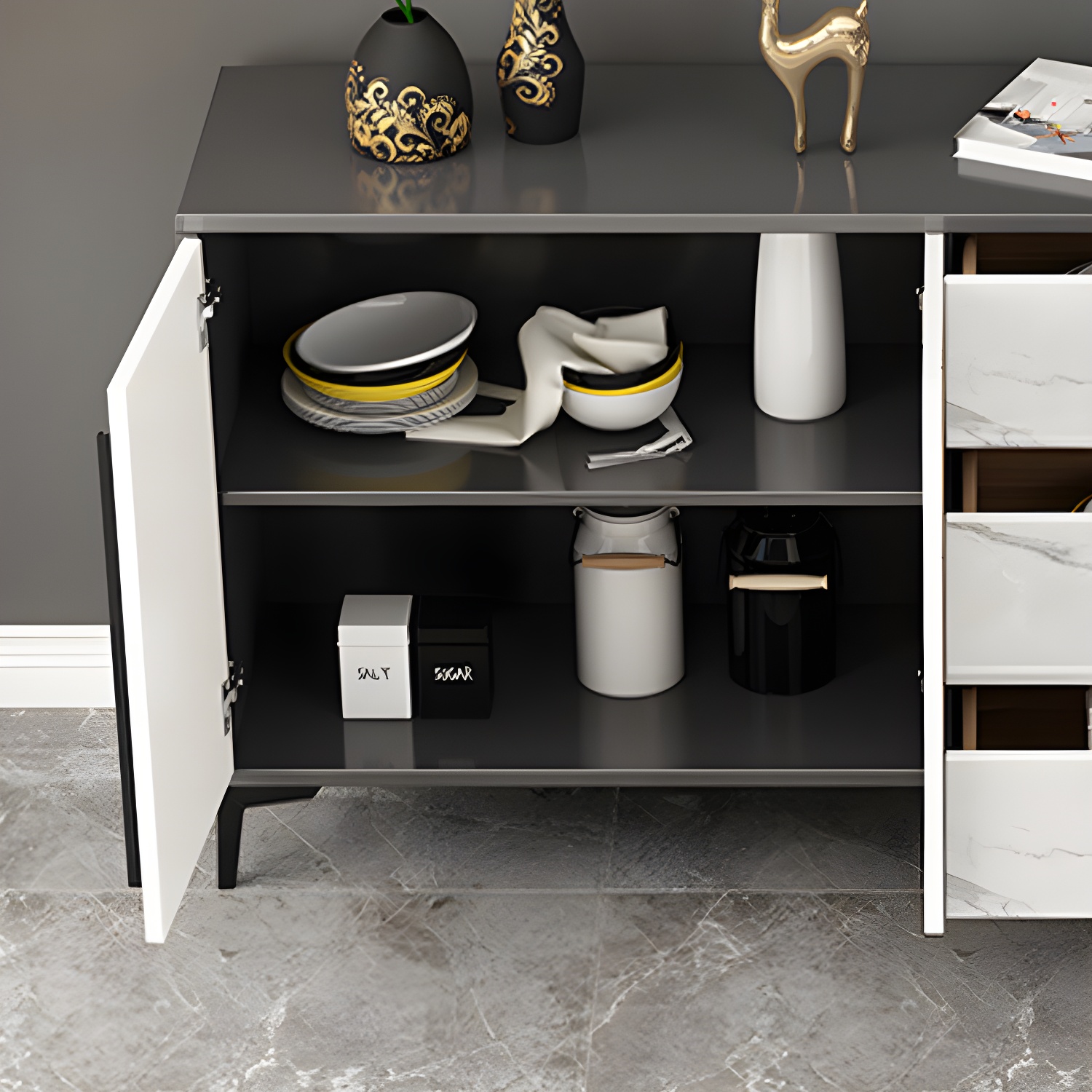 Modern White Buffet Server | Ormau - image 6