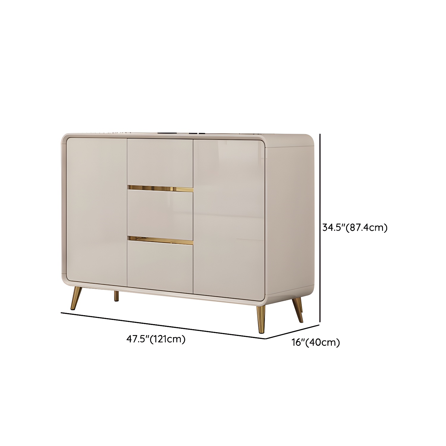 Glam White Sideboard Credenza | Ormau - image 20