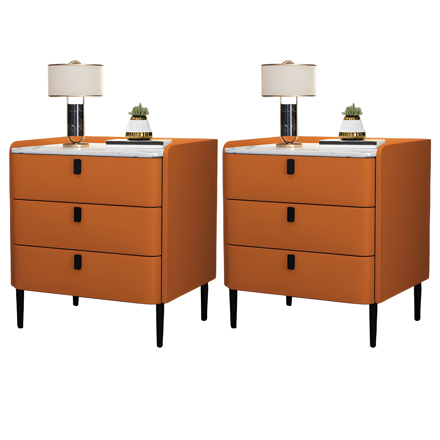 Glam Nightstand with Stone Top | Ormau - image 49