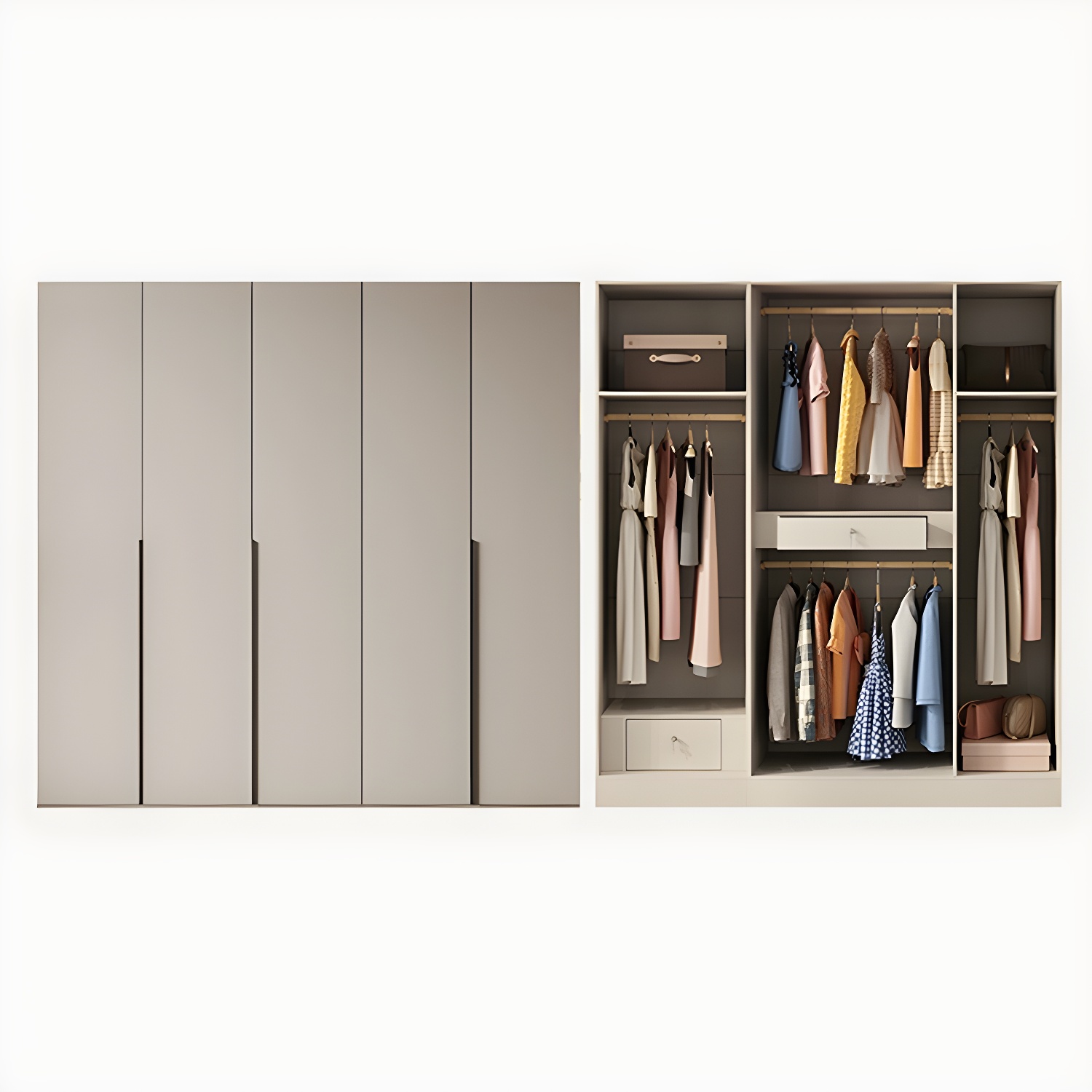Modern Grey Wood Armoire | Ormau - image 55
