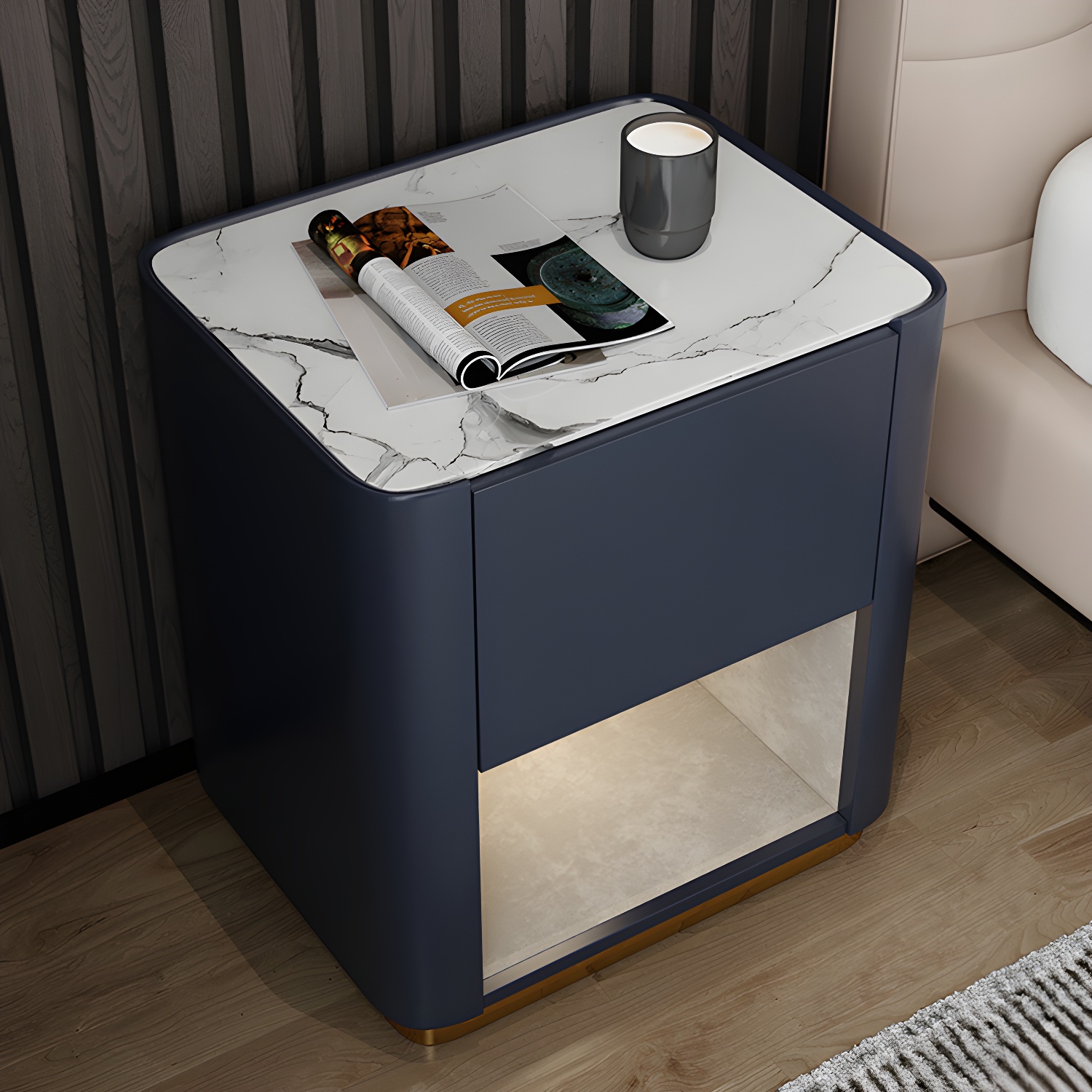 Modern Stone & Wood Nightstand | Ormau - image 22