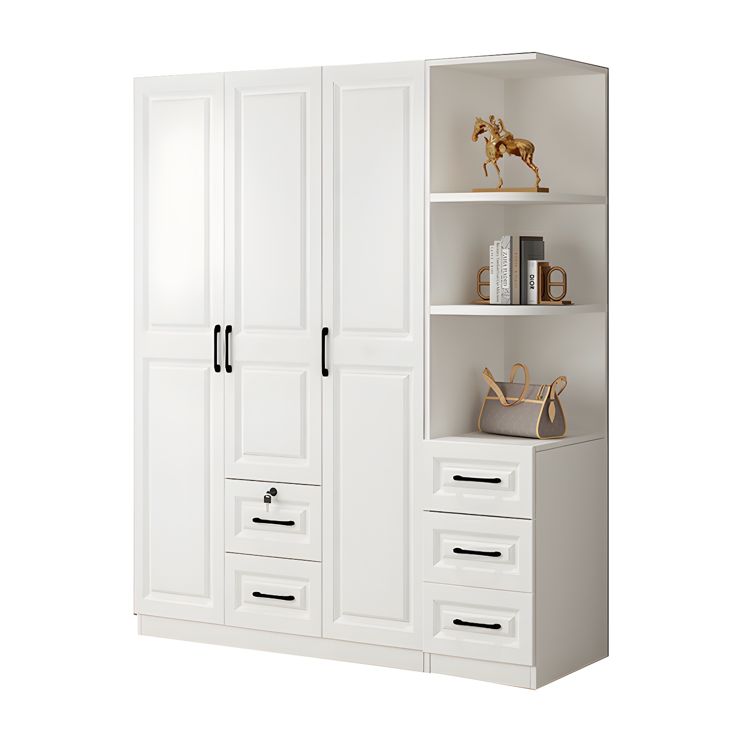 White Wood Wardrobe Armoire | Ormau - image 43
