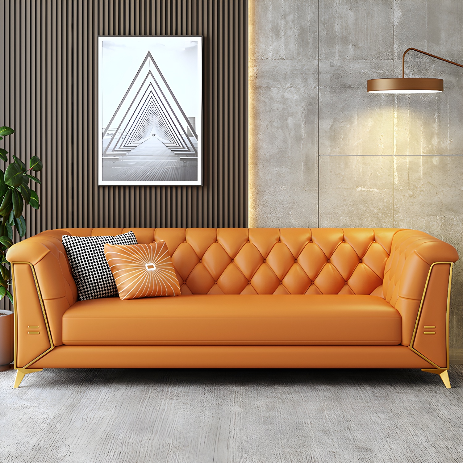 Glam Wood Frame Sofa | Ormau - image 11
