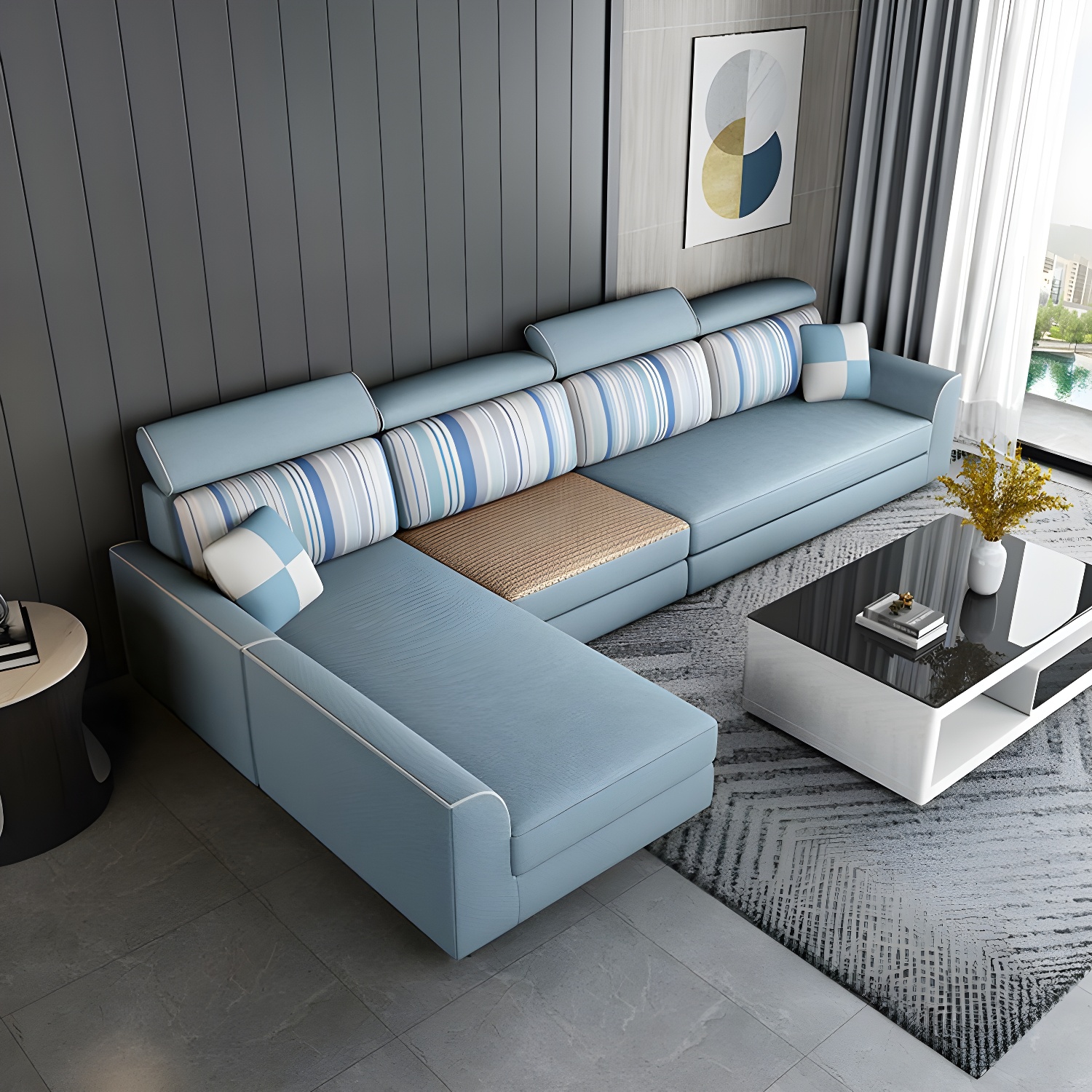 Modern L-Shape Sectional Sofa | Ormau - image 3