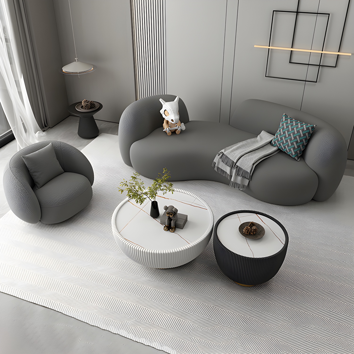 Curved Velvet Sofa | Ormau - image 14
