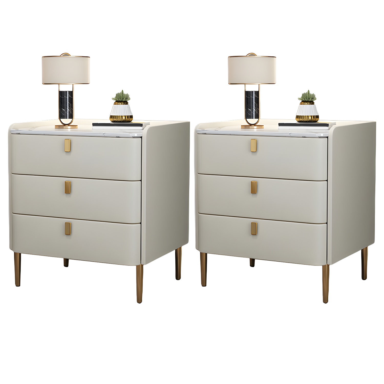 Glam Nightstand with Stone Top | Ormau - image 38