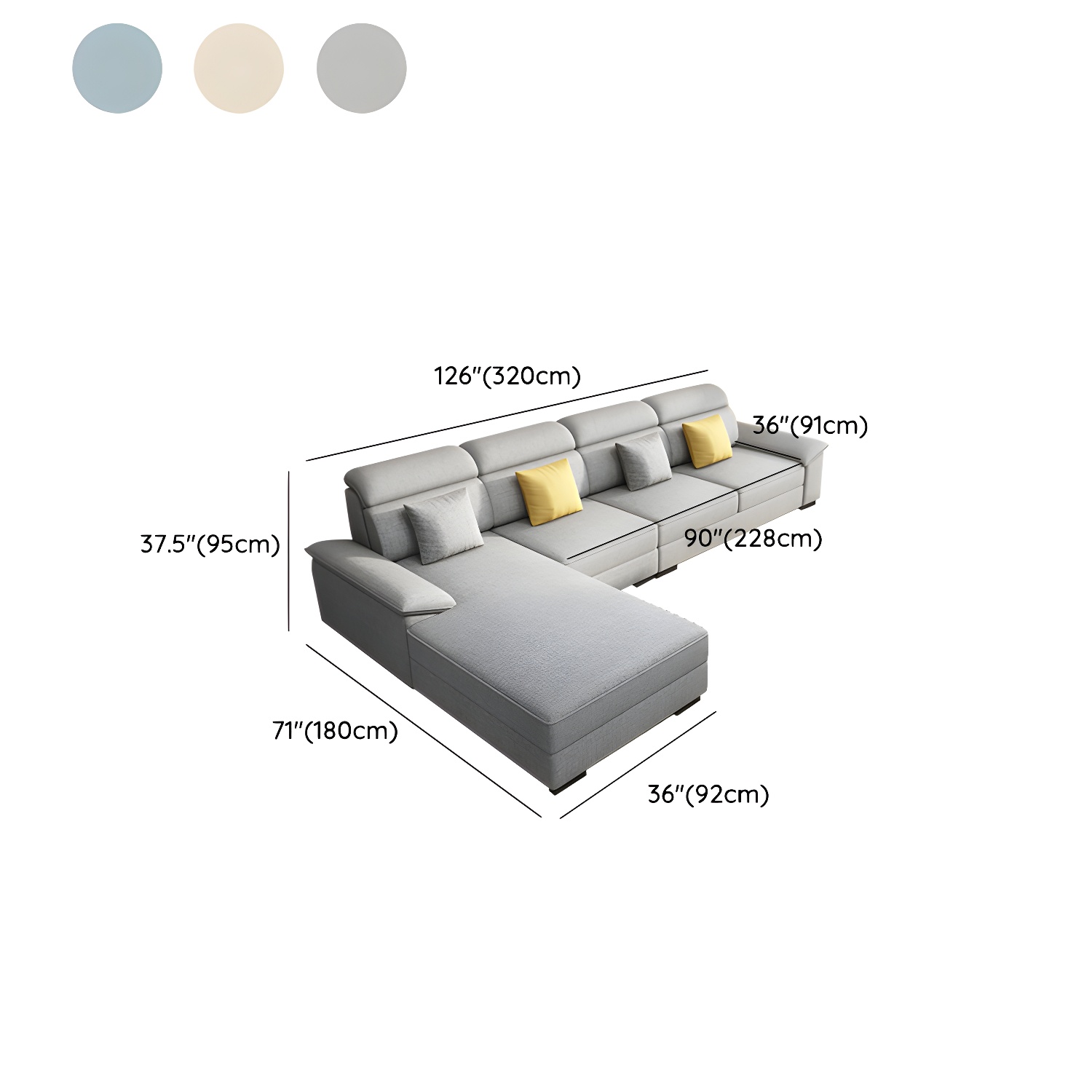 Modern L-Shape Sectional Sofa | Ormau - image 16