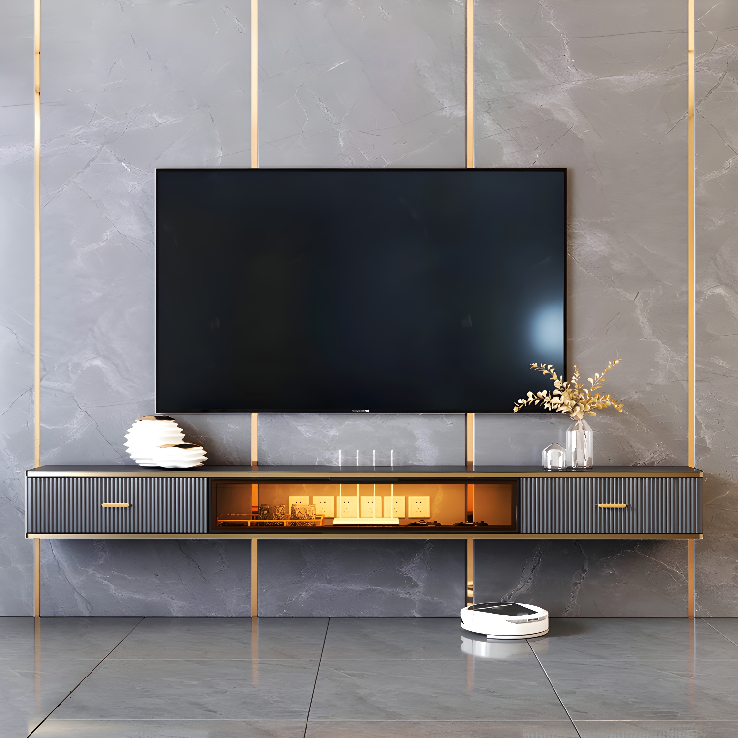 Glam Floating Media Stand | Ormau - image 4