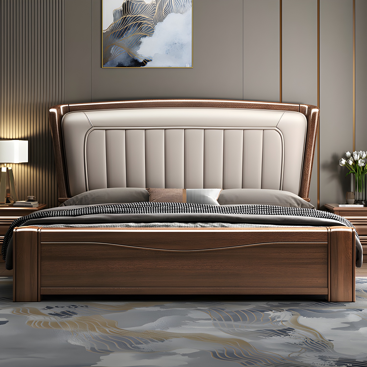 Walnut Upholstered Bed | Ormau - image 18