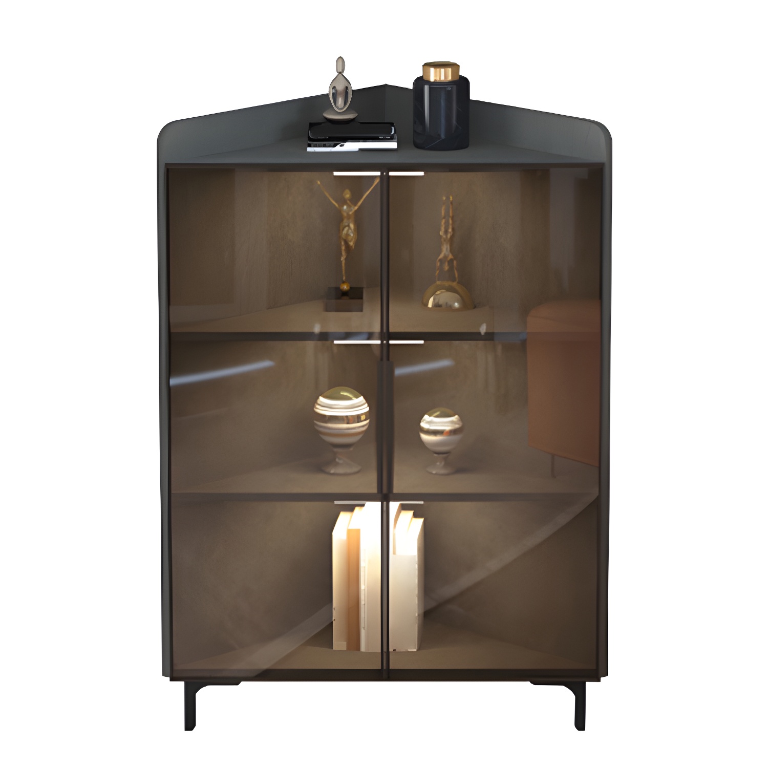 Scandinavian Corner Cabinet with Glass Doors | Ormau - image 5