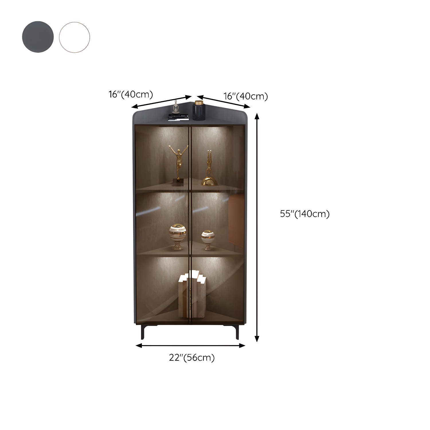 Scandinavian Corner Cabinet with Glass Doors | Ormau - image 13