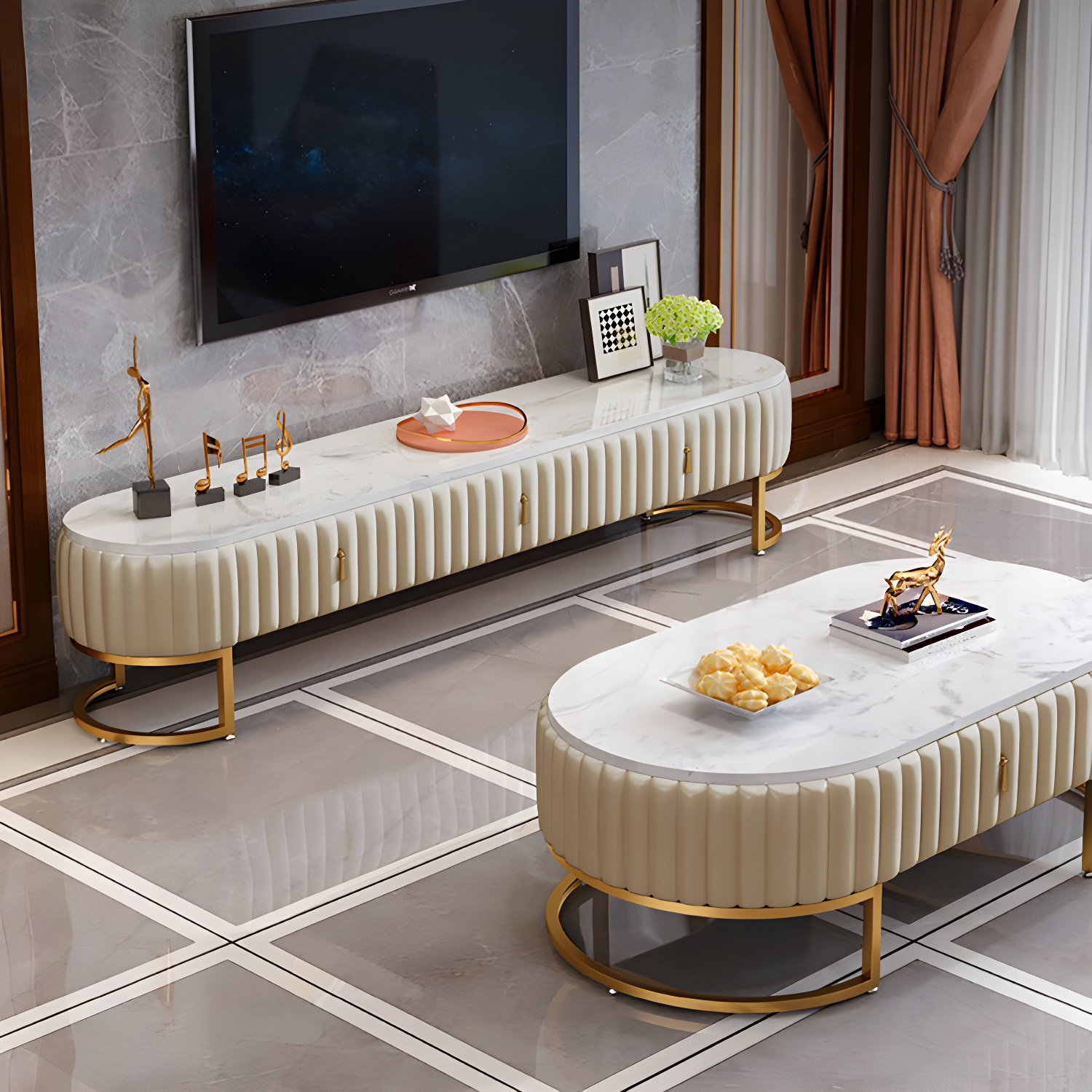 Marble Enclosed TV Stand | Ormau - image 7