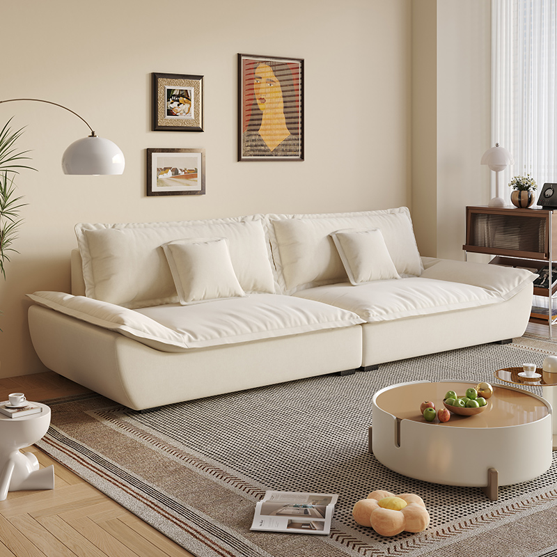 Modish Solid Color Stain Resistant Standard Sofa/Loveseat for 3-seater/4-seater/5 Person with 2 Pillows - image 28