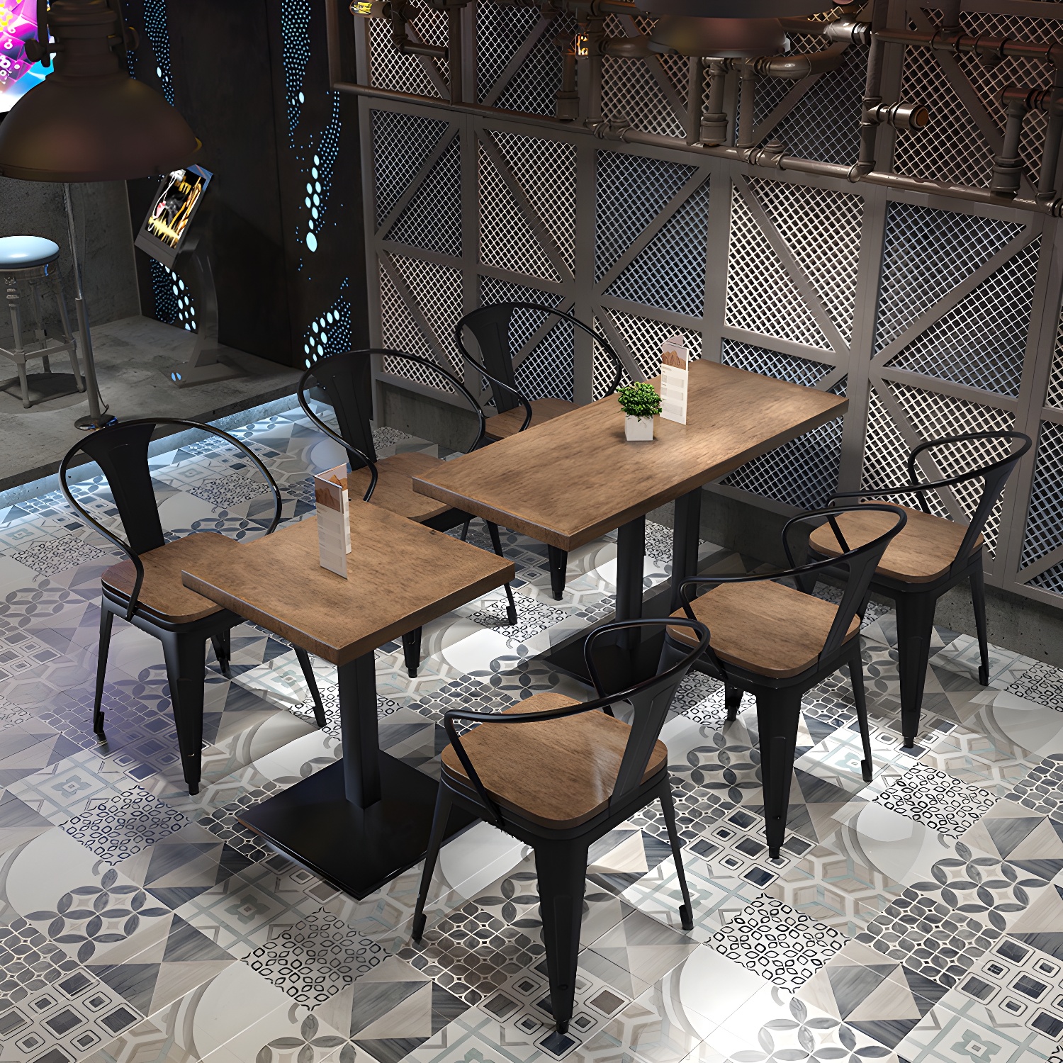 Industrial Pedestal Dining Table | Ormau - image 1