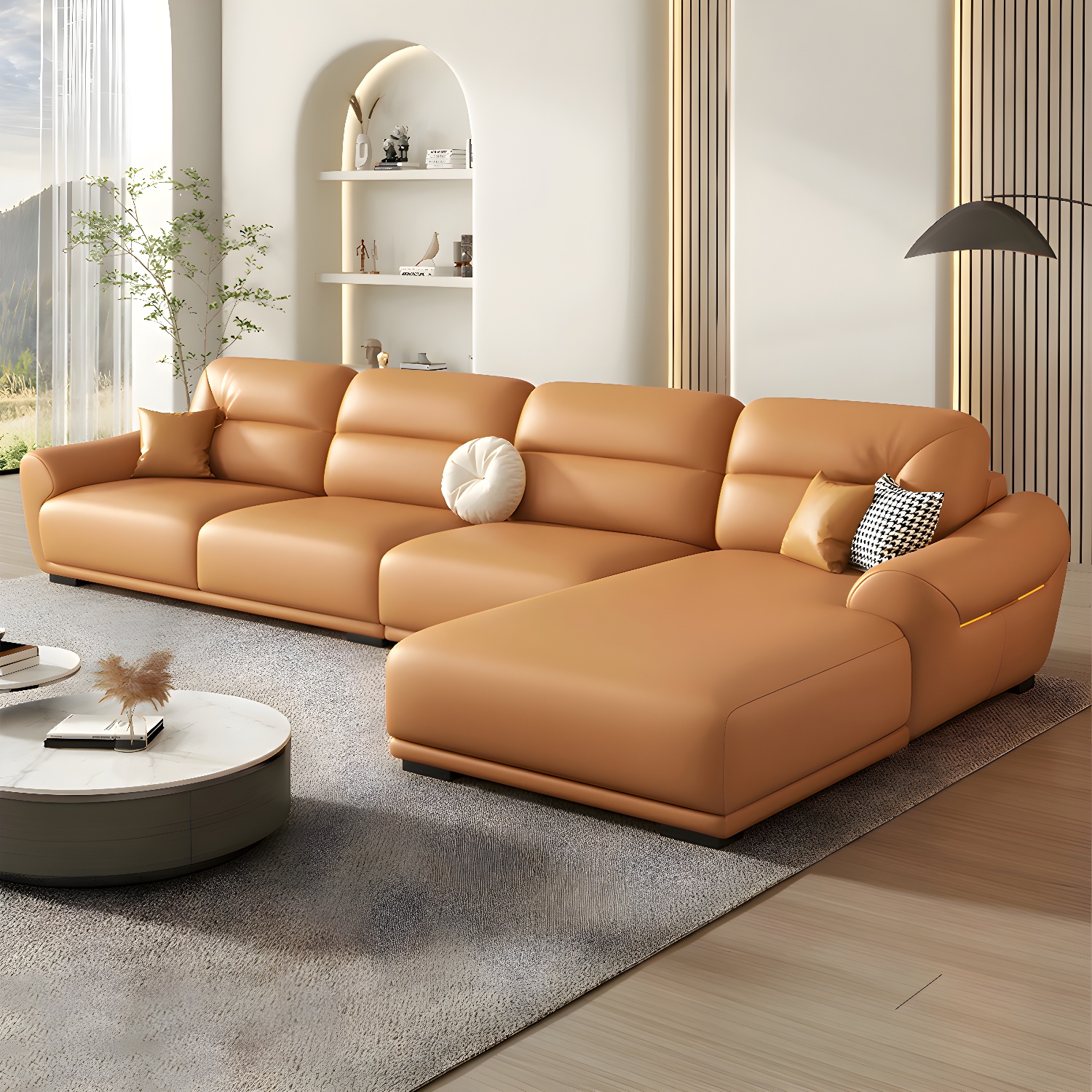 Modern Leather Sectional Sofa | Ormau - image 28