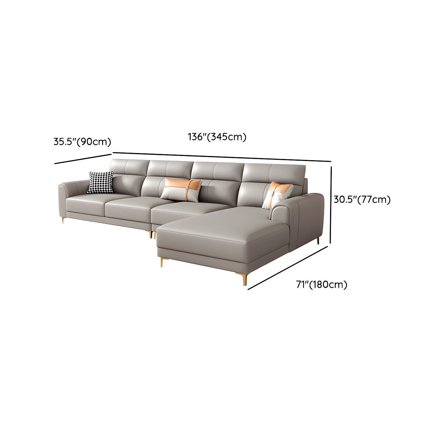 Modern Gray Sectional Sofa | Ormau - image 20