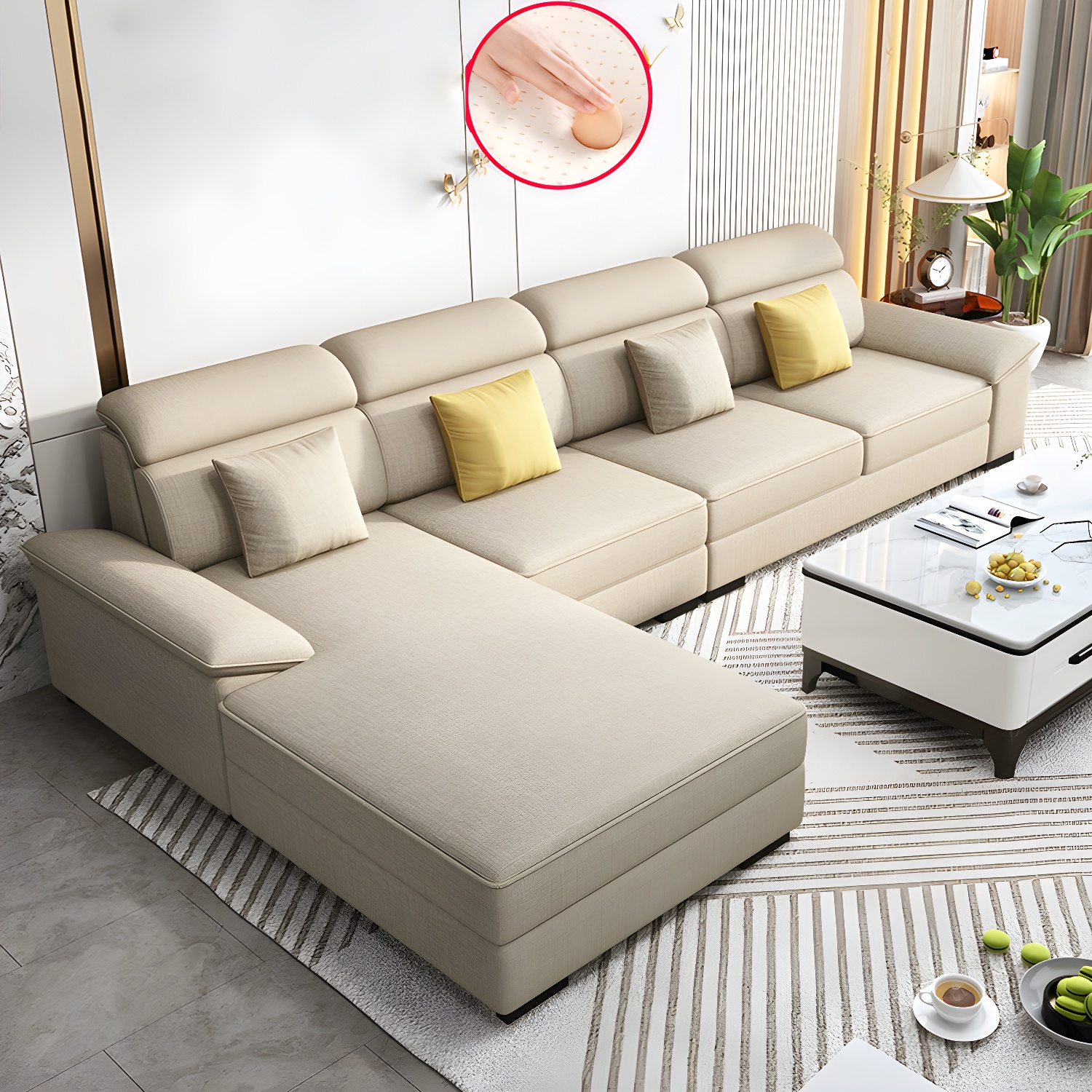 Modern L-Shape Sectional Sofa | Ormau - image 25