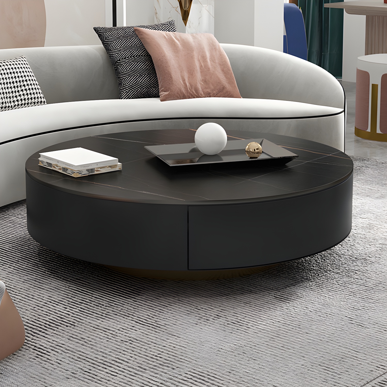 Elegant Stone & Gold Coffee Table | Ormau - image 9