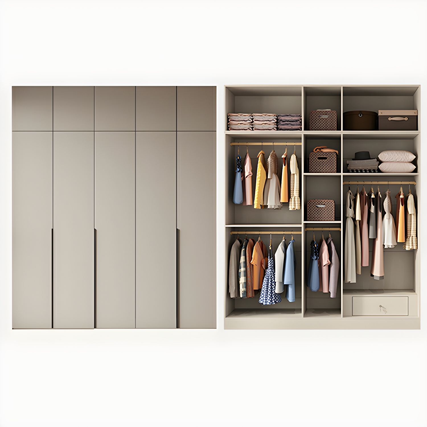 Modern Grey Wood Armoire | Ormau - image 47