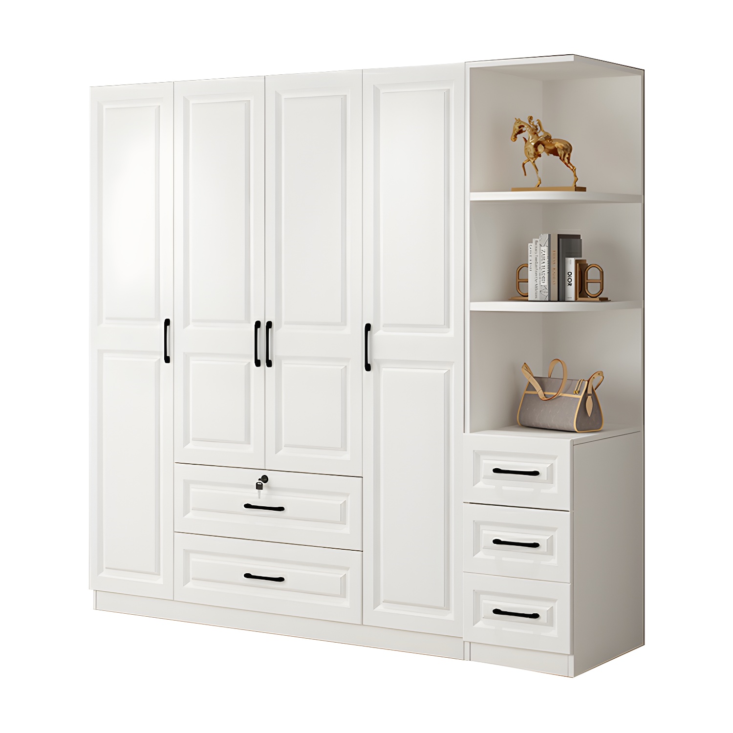 White Wood Wardrobe Armoire | Ormau - image 46