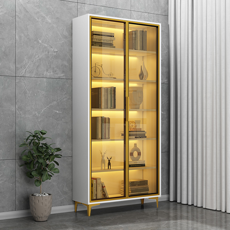 Glam Glass Accent Cabinet with Lighting | Ormau - image 28