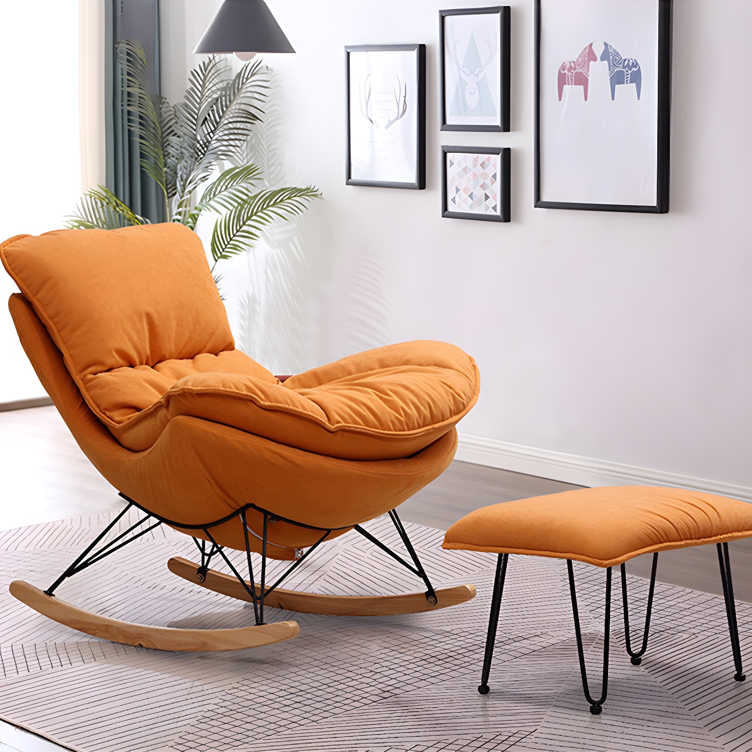 Wingback Rocking Chair & Ottoman | Ormau - image 3
