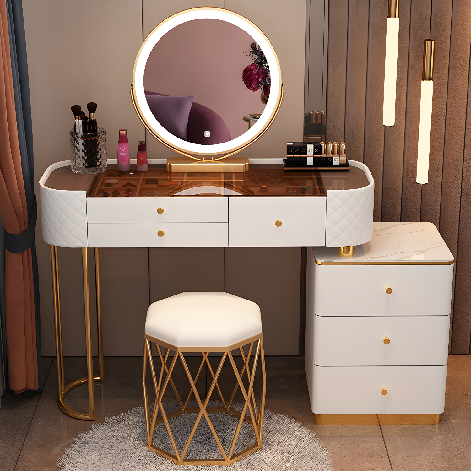 Lighted Vanity Table Set | Ormau - image 35