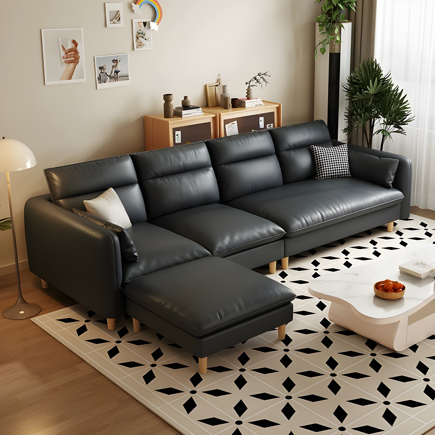 Modern Sectional Sofa Set with Ottoman | Ormau - image 1
