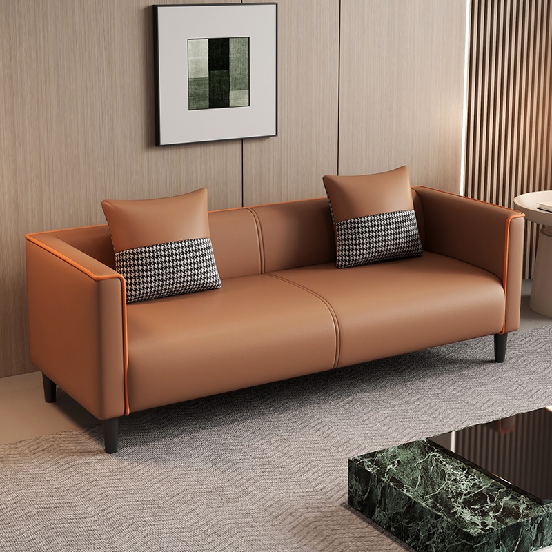 Trendy Solid Color Water Resistant Standard Sofa/Loveseat in Grey/Beige/Amber with Arm, Seats 3/2 People, and 2 Pillows - image 3