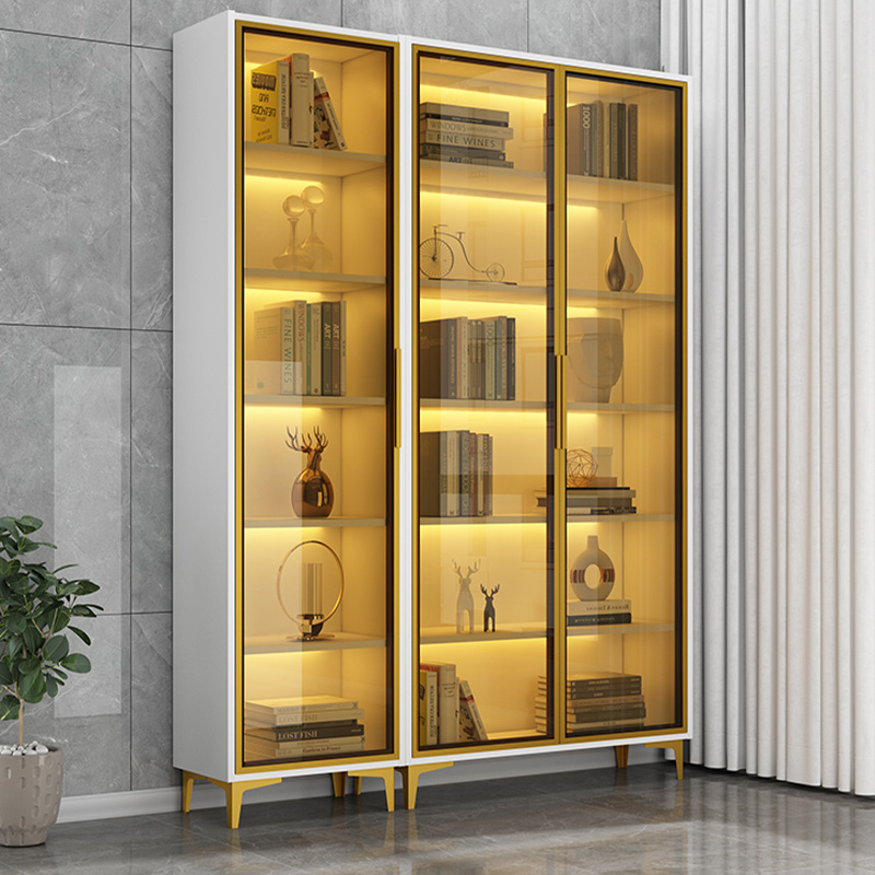 Glam Glass Accent Cabinet with Lighting | Ormau - image 5