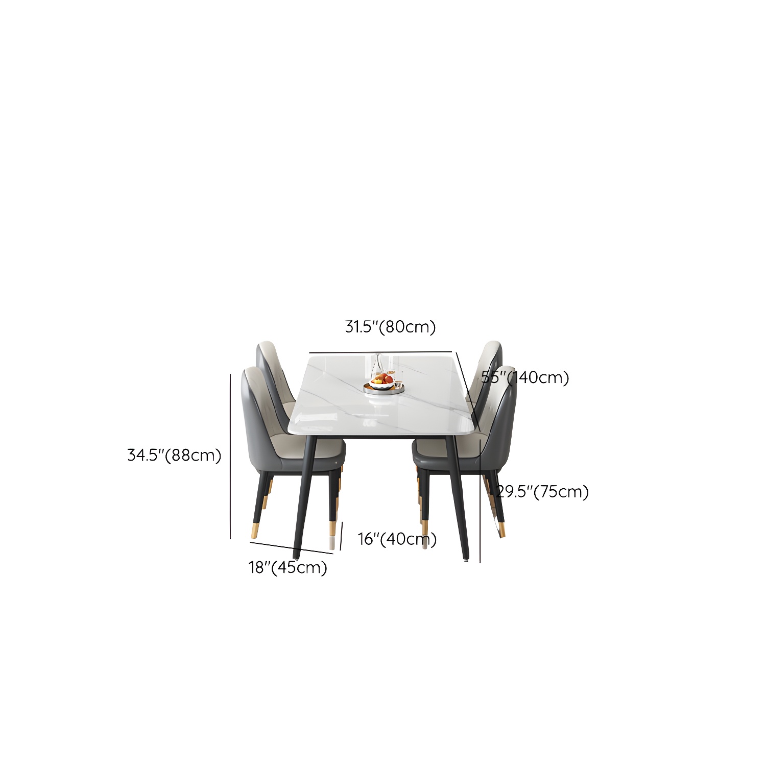 Stone Top Dining Set with Upholstered Chairs | Ormau - image 8