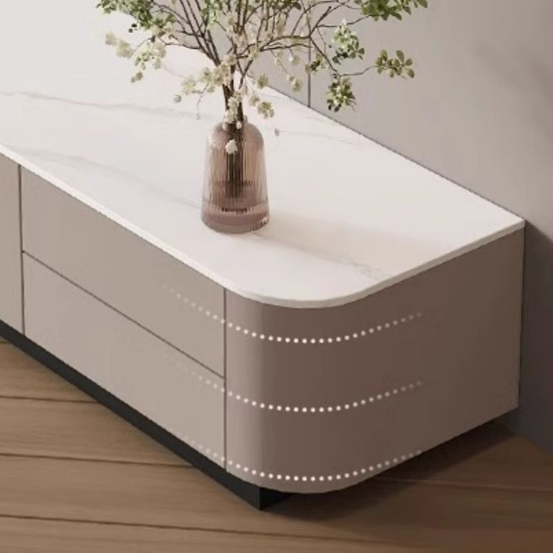 Rectangle TV Stand with Light and Gate Door | Ormau - image 9