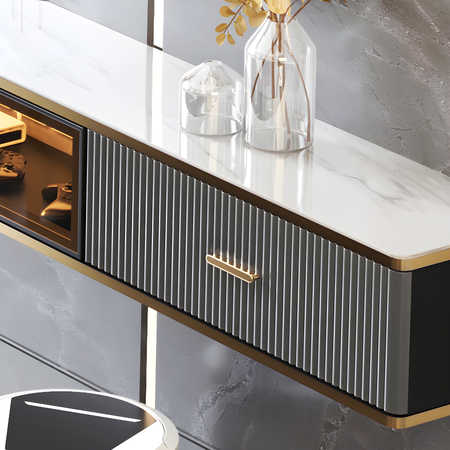 Glam Floating Media Stand | Ormau - image 13