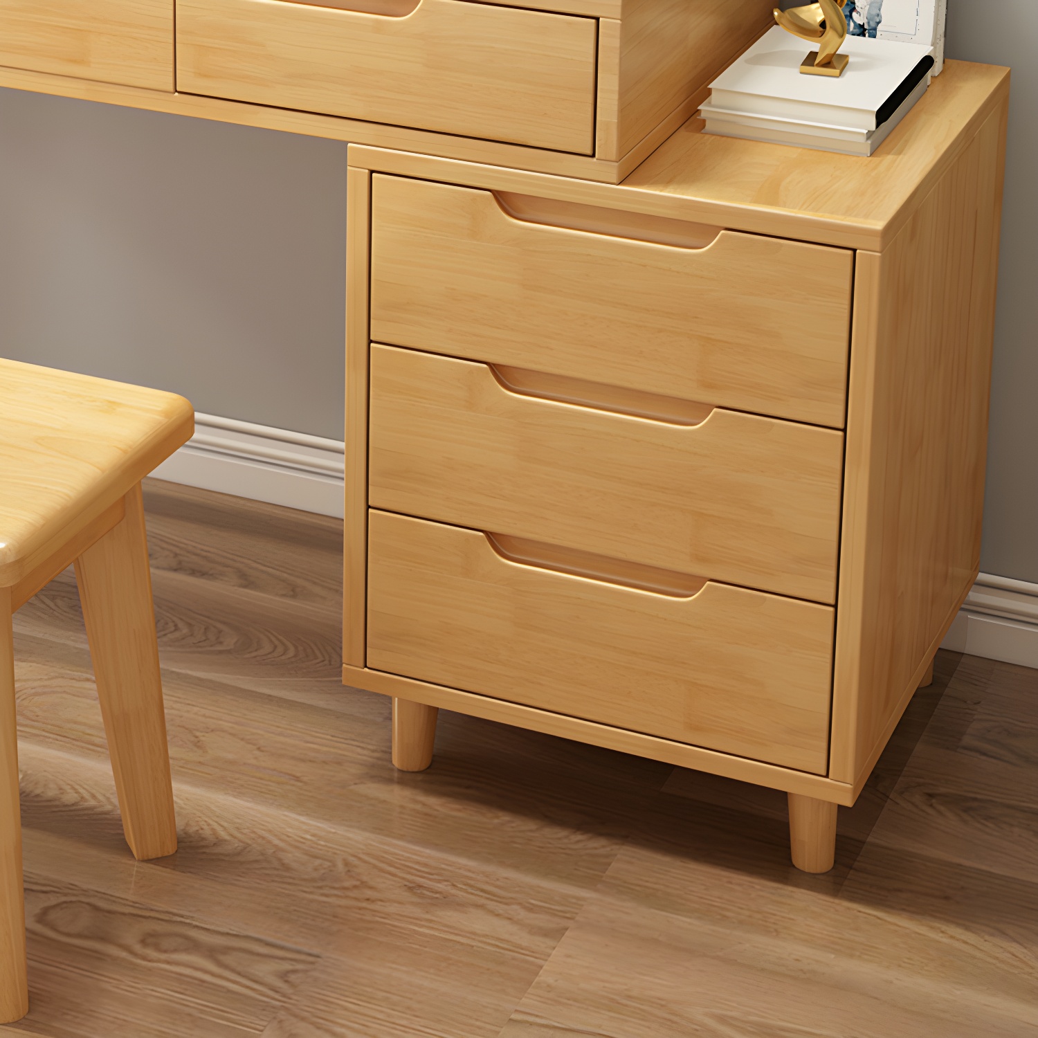 Solid Wood Makeup Vanity with Mirror | Ormau - image 10
