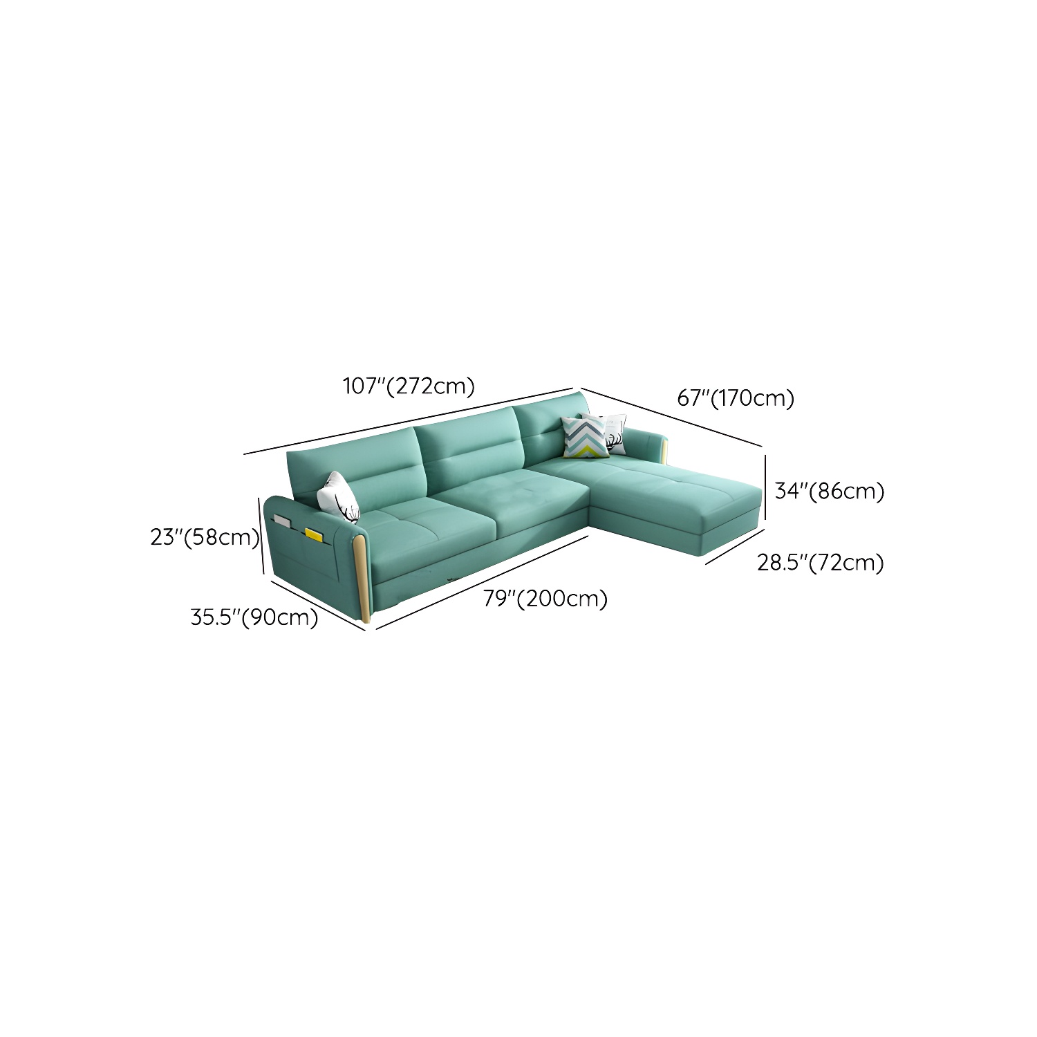 Green Sectional Sofa with Storage | Ormau - image 19
