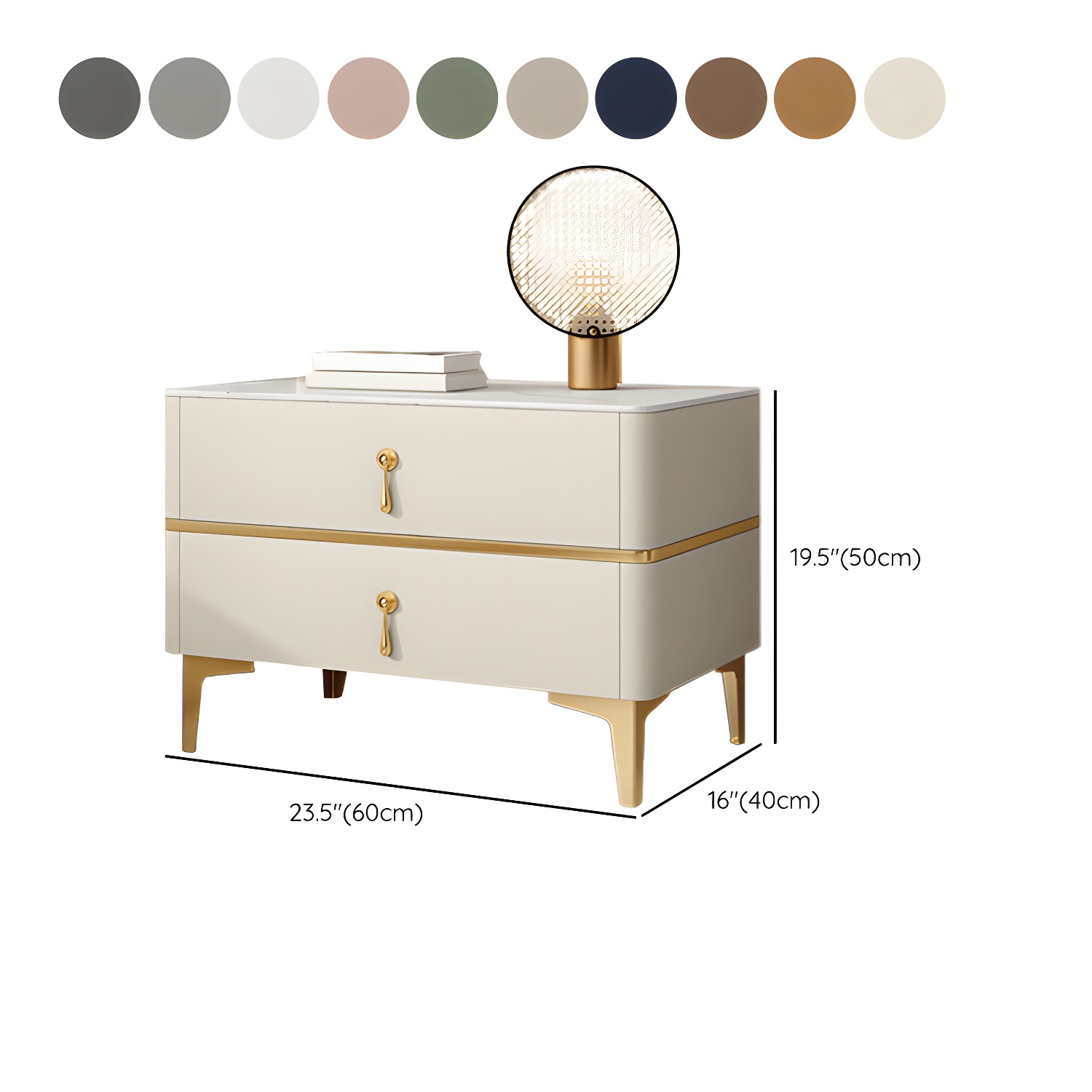 Glam Sintered Stone Nightstand | Ormau - image 18