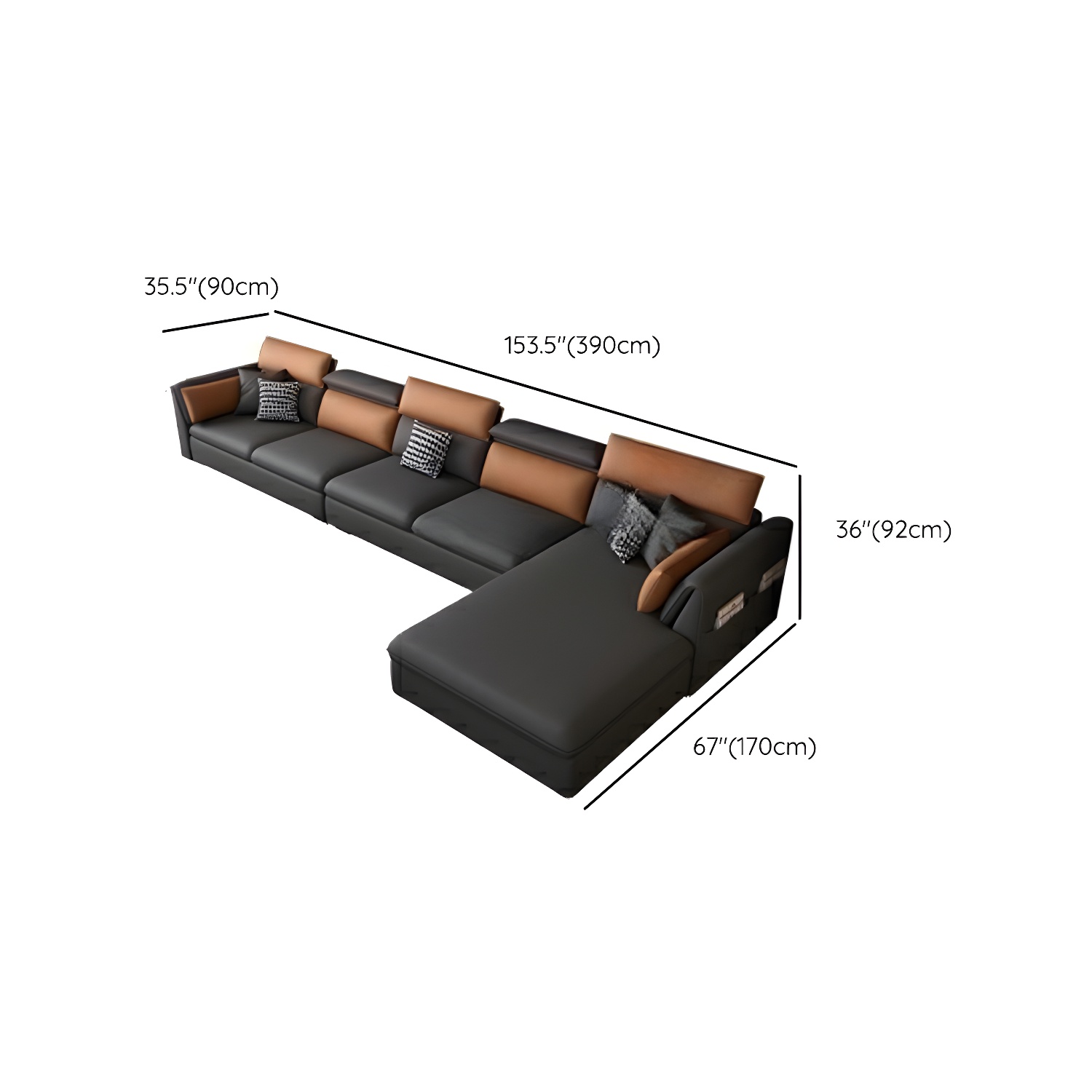 Gray Tech Cloth Sectional | Ormau - image 22